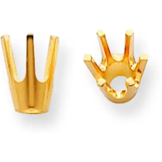 14K Gold 6 Prong Round High Base Setting 5.6mm {1}