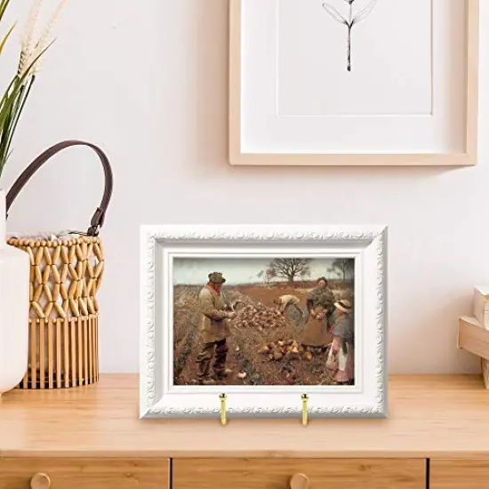 Mocoosy 2 Pack 6 Inch Gold Plate Stands for Display, Metal Square Wire Easel Stand, Plate Holder Display Stands, Picture Frame Stands for Display Photos, Decorative Platter, Plaques and Table Top Arts {2}