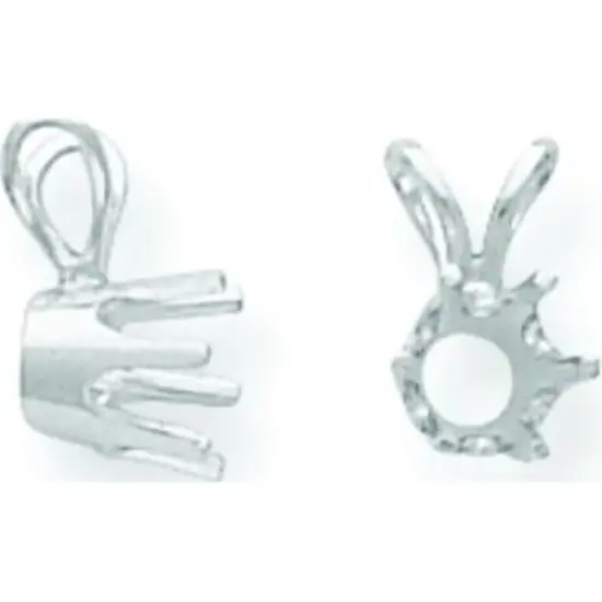 14K White Gold 0.5ct 6 Prong Round Pendant Setting {1}