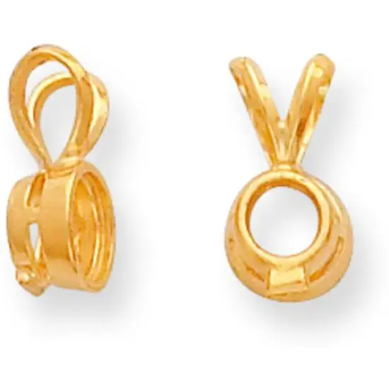 14K Gold 0.1Ct Round Bezel Pendant Setting (3.00 To 8.00Mm) {1}