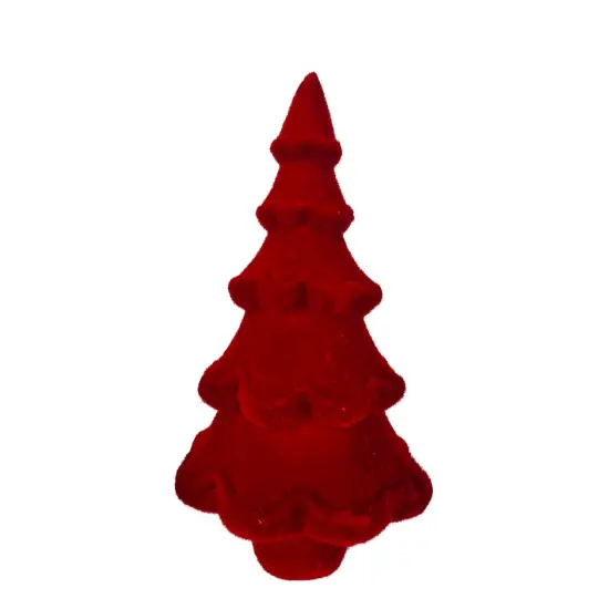 14x9" Flocked Colored Christmas Tree Decor in Red, Green, White, Black - Enhance Your Festive Home Atmosphere-XT859298 {6}