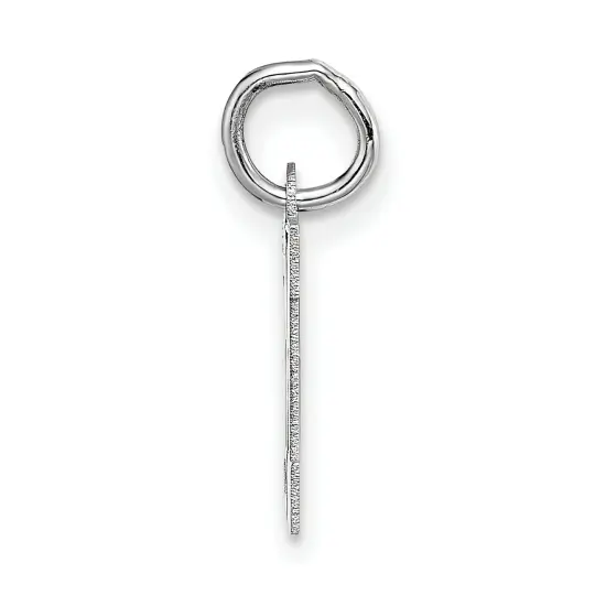 14K White Gold Small Block Intial Letter M Charm Jewerly 18mm x 10mm {3}