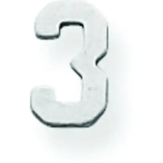 14K White Gold Number 3 8mm {1}