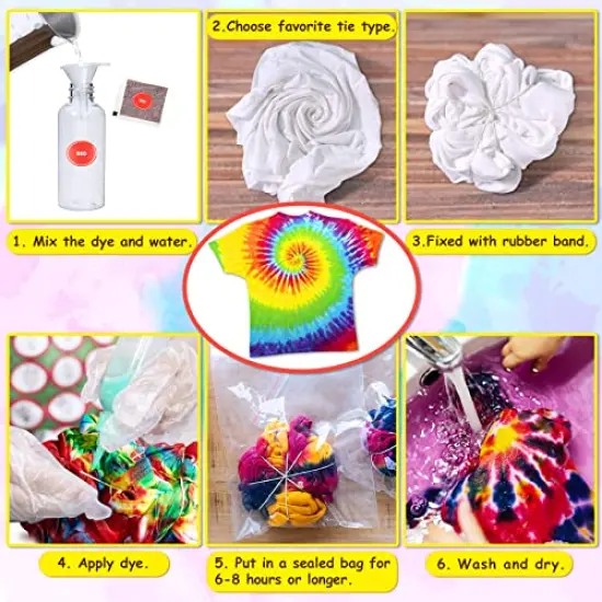 Tie Dye Kit, 35 Colors Fabric Tyedyedye Kit, Non-Toxic Tye Dye Kit for Kids, Adults, Large Groups, Handmade Party {4}