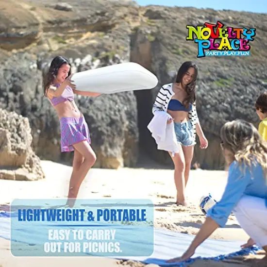 Novelty Place Inflatable Ice Serving Buffet Bar - Salad Food & Drinks Cooler Serving Tray for Summer Party Picnic & Camping (Pack of 1, 25 Inches) {4}