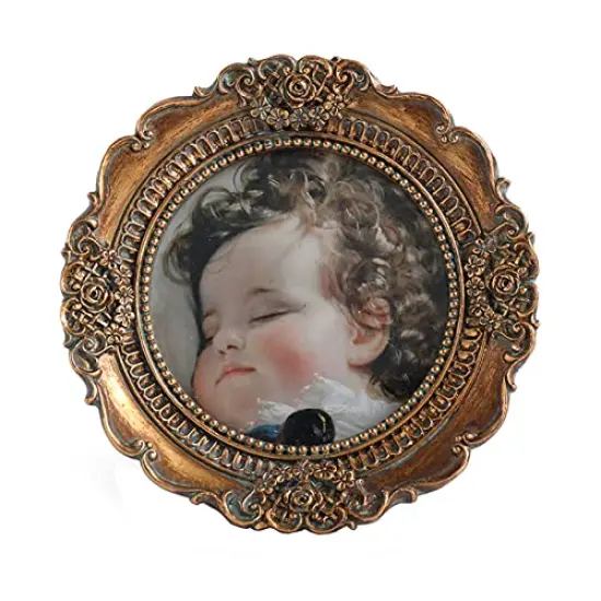 Vintage 3x3 Small Round Picture Frame (1 pack) {1}