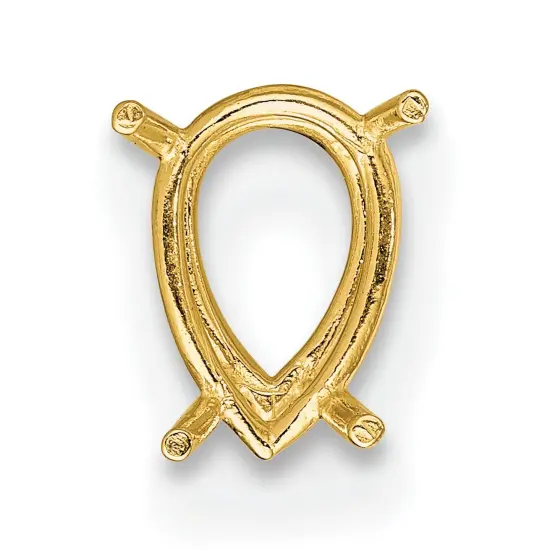 14K Gold 4 Prong Pear Wire Basket Setting 20x12mm {2}
