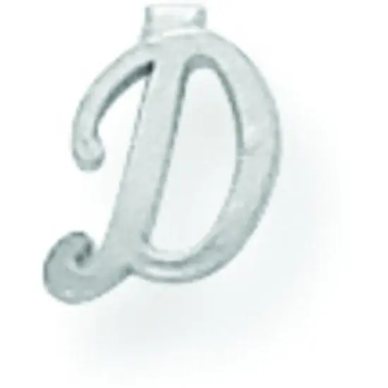 14K White Gold Letter D {1}