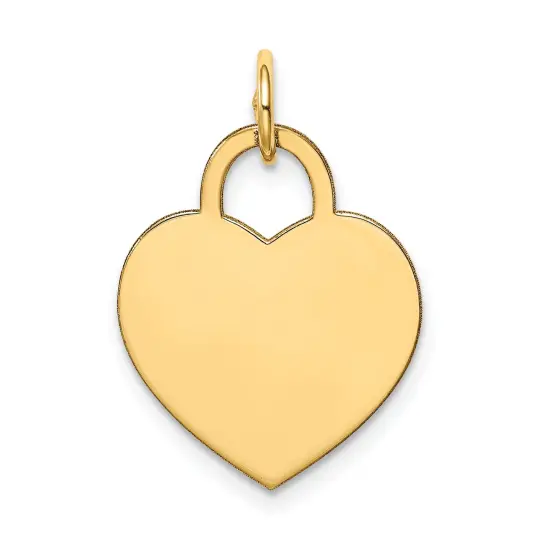 14K Gold Heart Charm 0.68 grams Jewerly 22mm x 15mm {4}