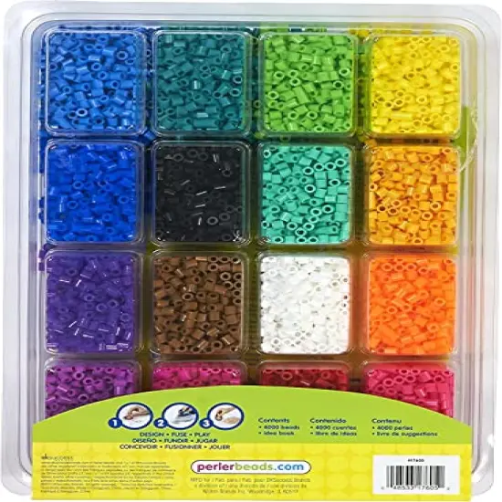 4001 Pieces Assorted Fuse Beads Kit with Storage Tray and Pattern Book for Arts and Crafts, Multicolor {5}