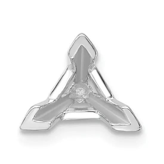 14K White Gold 3 Prong Triangle Peg V-End Setting (3.00 To 10.00Mm) {2}