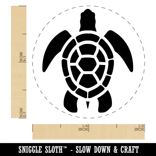 Sea Turtle Tribal Self-Inking Rubber Stamp for Stamping Crafting Planners Orange {1}