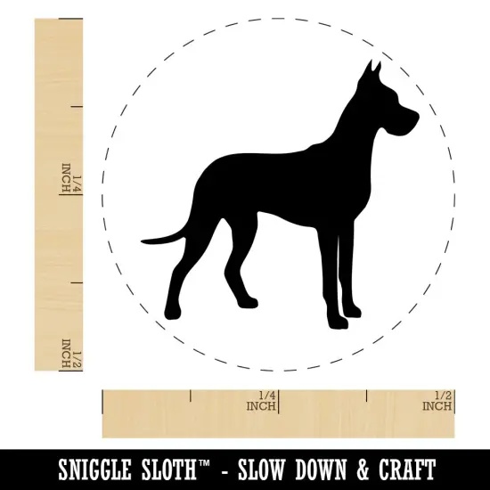 Great Dane Dog Solid Self-Inking Rubber Stamp for Stamping Crafting Planners Brown {1}