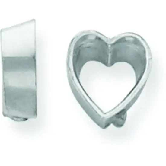 14K White Gold Heart Bezel Setting (3.50 To 13.00Mm) {1}