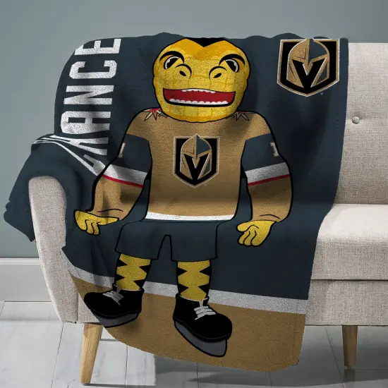 Sleep Squad Vegas Golden Knights Chance Mascot 60&rdquo; x 80&rdquo; Raschel Plush Hockey Blanket {1}