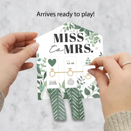 Big Dot of Happiness Boho Botanical Bride - Greenery Bridal Shower and Wedding Party Game Pickle Cards - Pull Tabs 3-in-a-Row - Set of 12 {3}