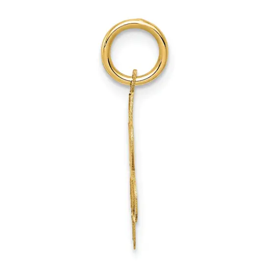 14K Yellow Gold Sweet Sixteen Disc Charm Pendant Jewerly 21mm x 18mm {4}