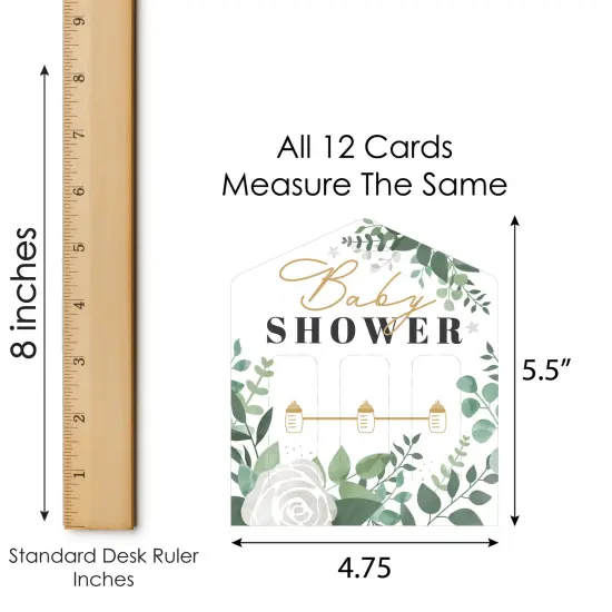 Big Dot of Happiness Boho Botanical Baby - Greenery Baby Shower Game Pickle Cards - Pull Tabs 3-in-a-Row - Set of 12 {7}