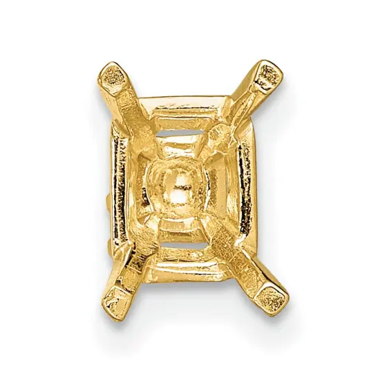 14K Gold 4 Prong Emerald Cut Peg Center Head 7x9mm {2}