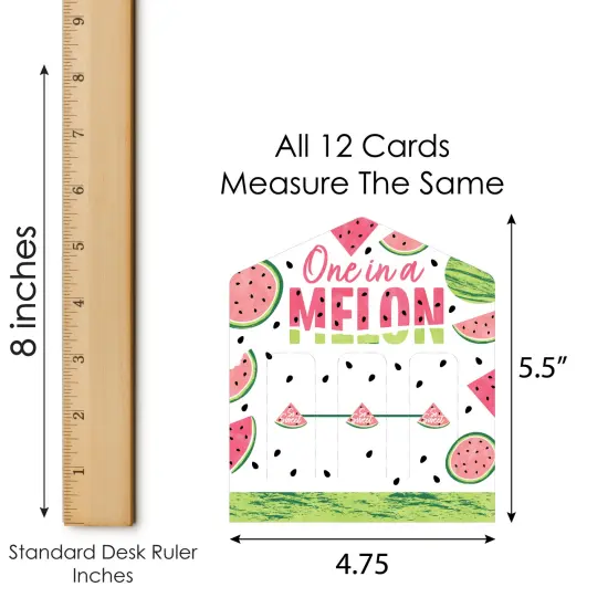 Big Dot of Happiness Sweet Watermelon - Fruit Party Game Pickle Cards - Pull Tabs 3-in-a-Row - Set of 12 {7}
