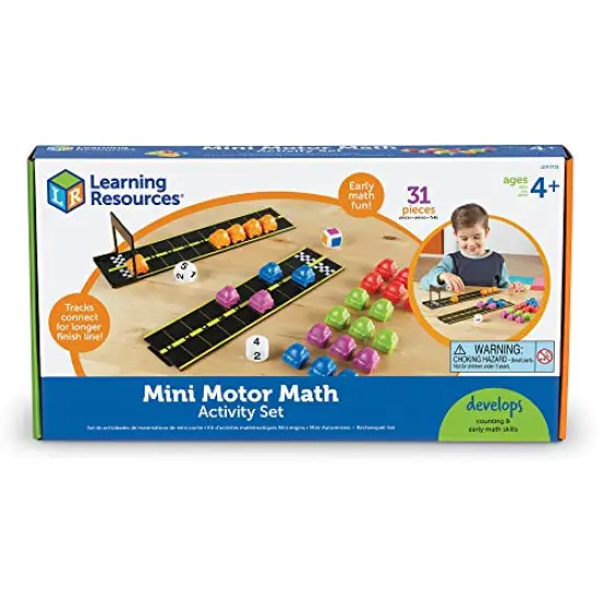 Mini Motor Math Activity Set, Homeschool, Includes Counting, Pattern, Addition and Subtraction Activities, 31 Pieces, Ages 4+ {4}