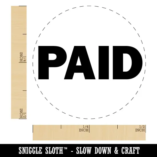 Paid Bold Text Solid Self-Inking Rubber Stamp for Stamping Crafting Planners Orange {1}