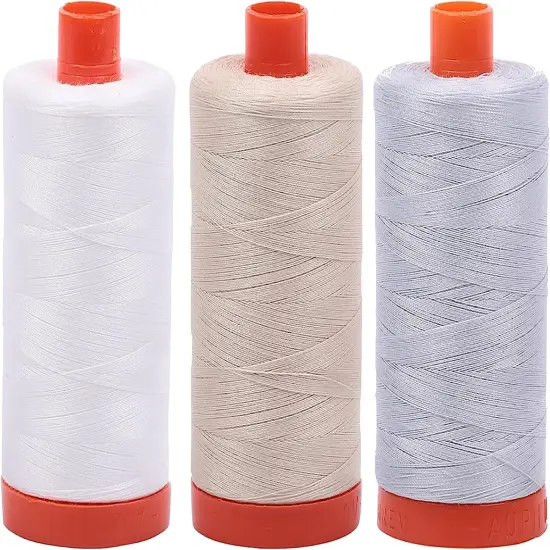 Bundle of Aurifil 50wt Egyptian Cotton Thread, Large 1422 yard Spools, with and without Aurifil Empty Thread Case 12 Spool Capacity (3 Spool Bundles, 2021 2310 2600) {1}