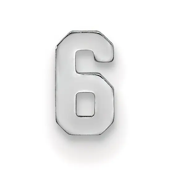 14K White Gold Number 6 4mm {1}