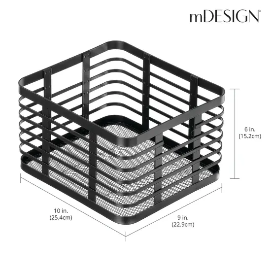 mDesign Metal Wire Food Organizer Storage Bins Basket - 6 Pack {3}