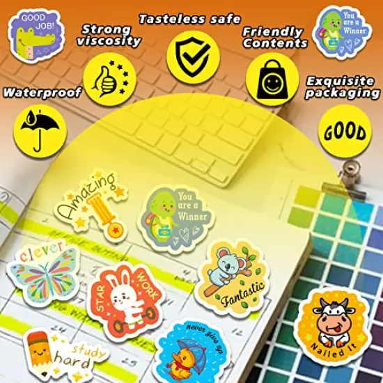 Reward Stickers for Kids,600PCS Motivational Stickers for Teachers Stickers Packs,Cute Animal Reward Stickers for Students Award School Incentive Stickers Teacher Supplies for Classroom {3}