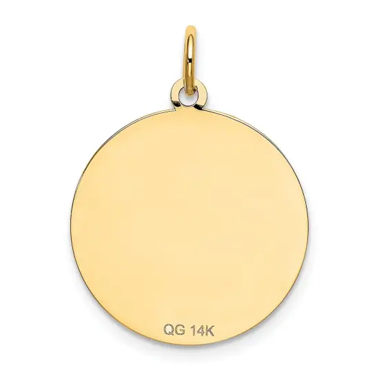 14K Yellow Gold Shih Tzu Disc Charm Dog Jewelry Pendant 26mm x 20mm {3}