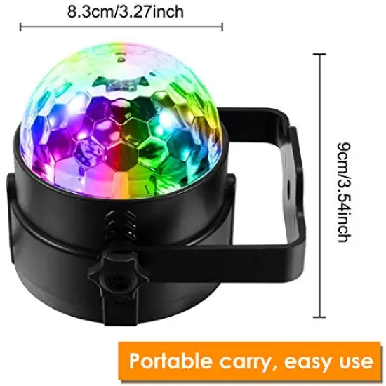Sound Activated Party Lights with Remote Control - DJ Lighting Disco Ball Strobe Lamp with 7 Modes, Ideal for Home, Room, Dance Parties, Birthdays, Karaoke, Halloween, Christmas, Weddings, and Club Decorations {6}