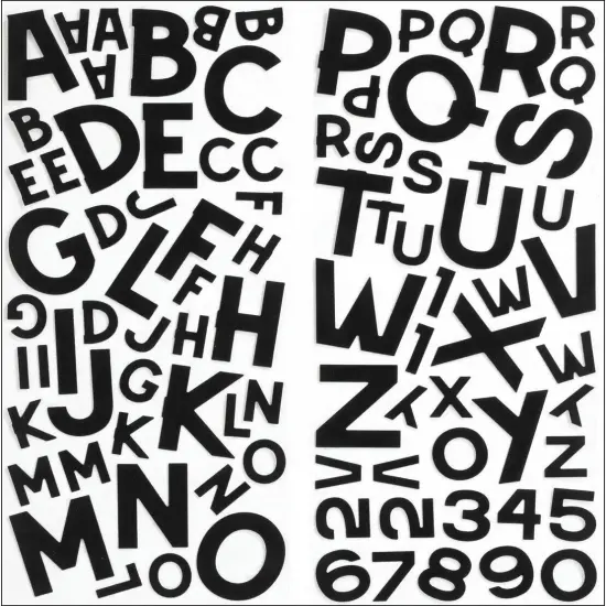 Sticko Black Block Large Alphabet Felt Stickers {1}