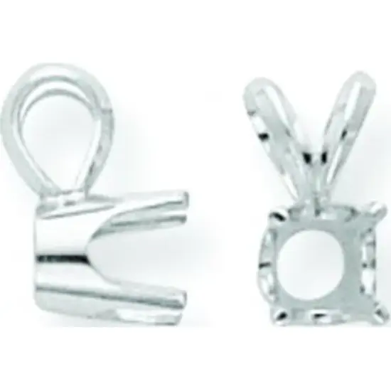 14K White Gold 0.15ct 4 Prong Round Pendant Setting {1}