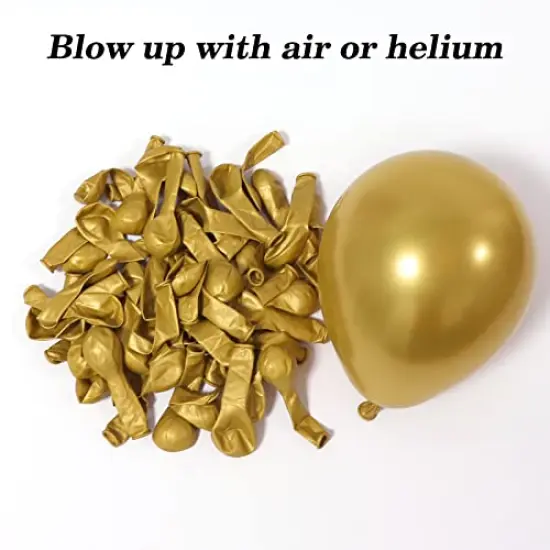Gold Balloons, 120pcs 5 Inch Chrome Metallic Latex Gold Balloon for Party Supplies Birthday Anniversary Festival Baby Shower Wedding Engagement Decoration {5}
