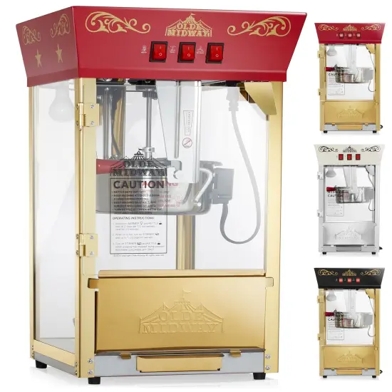 Olde Midway Movie Theater-Style Popcorn Machine Maker with 10-Ounce Kettle, Vintage-Style Countertop Popper {7}