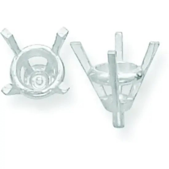 14K White Gold 4 Prong Round Peg Center Head Setting (4.30 To 10.00Mm) {1}