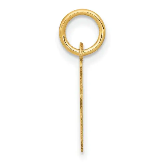 14K Yellow Gold Small Script Initial Letter I Charm Jewerly 17mm x 8mm {3}