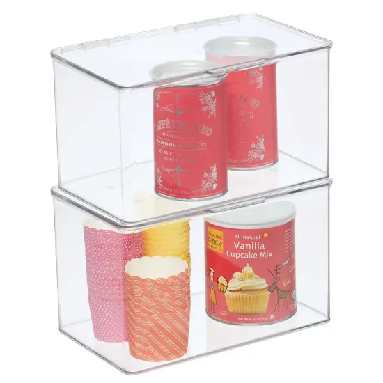 mDesign Stackable Plastic Kitchen Food Storage Bin Box {1}