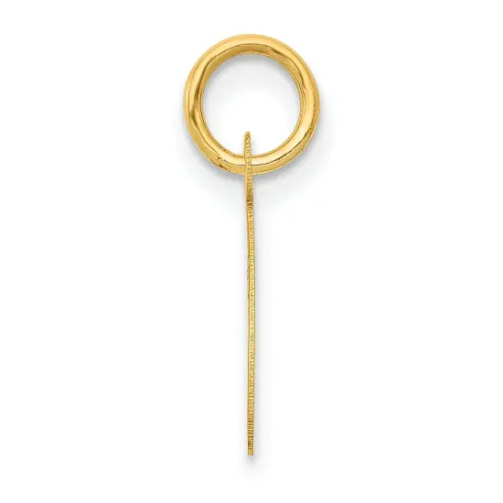 14K Yellow Gold Small Script Initial Letter C Charm Jewerly 17mm x 8mm {3}