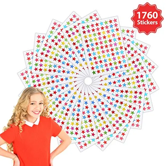 Sticker Chart Incentive Chart for Classroom Sticker Chart for Kids Behavior and 1760 Colorful Star Stickers for Classroom Teaching or Family Using (122 Pieces) {2}