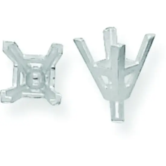 14K White Gold 4 Prong Princess Peg V-End Setting 9mm {1}