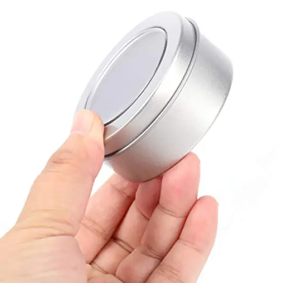 30 Pack 2 Ounce Metal Tin Cans - Round Empty Containers with Clear Top for Candles, Arts & Crafts, Storage in Kitchen & Office Use {5}