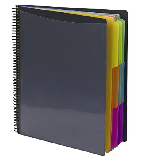 24 Pocket Poly Project Organizer, 1/3-Cut Tab, Letter Size, Gray with Bright Colors (89206) {2}