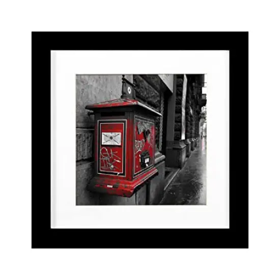 8x8 Picture Frames Black Display Picture Frame 6x6 Solid Wood with Mat Wooden Square Photo Frame for Wall Hanging or Table Top Home Decoration-8x8 Black {1}