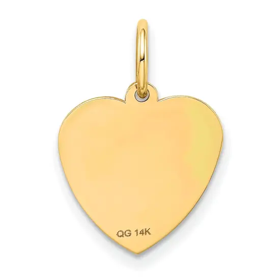 14K Yellow Gold #1 Granddaughter Heart Charm Pendant Jewerly 18mm x 14mm {3}