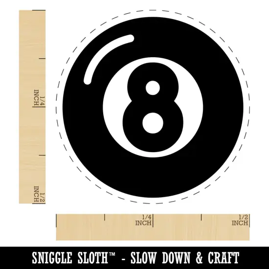 8 Eight Ball Billiards Pool Self-Inking Rubber Stamp for Stamping Crafting Planners Pink {1}