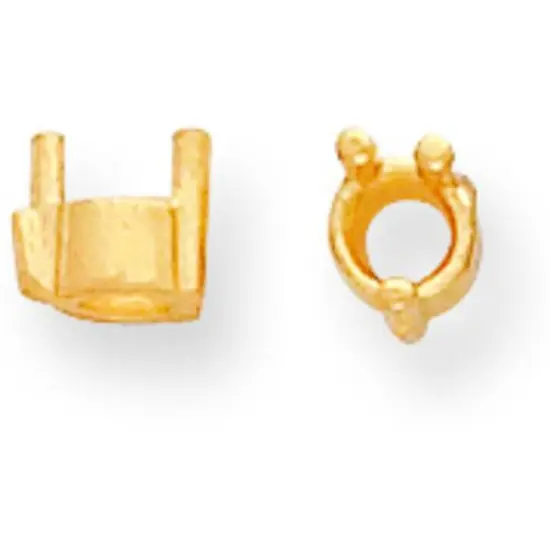 14K Gold 3 Prong Round Low Base Setting 3.4mm {1}