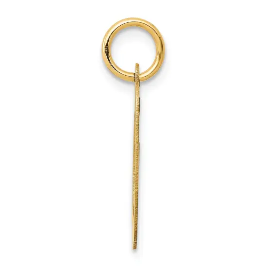 14K Yellow Gold Medium Fancy Script Initial O Charm Jewerly {3}