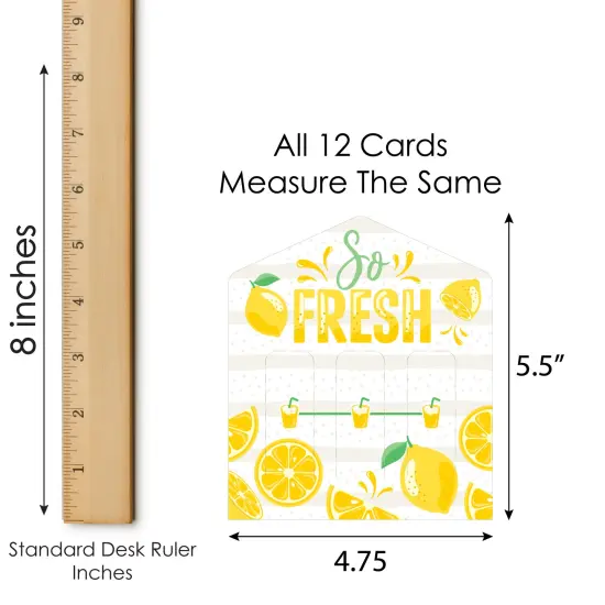 Big Dot of Happiness So Fresh - Lemon - Citrus Lemonade Party Game Pickle Cards - Pull Tabs 3-in-a-Row - Set of 12 {7}